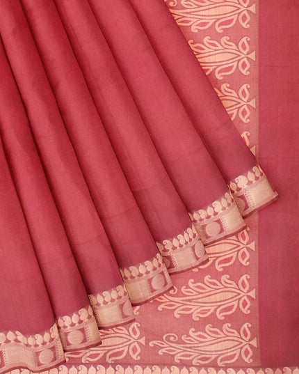 Coimbatore Cotton Emboss Saree - Red - {{ collection.title }} by Prashanti Sarees
