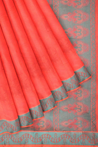 Coimbatore Cotton Emboss Saree - Rose