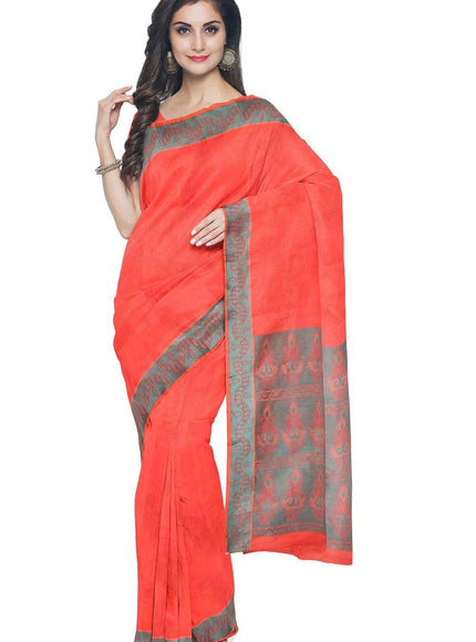Coimbatore Cotton Emboss Saree - Rose - {{ collection.title }} by Prashanti Sarees