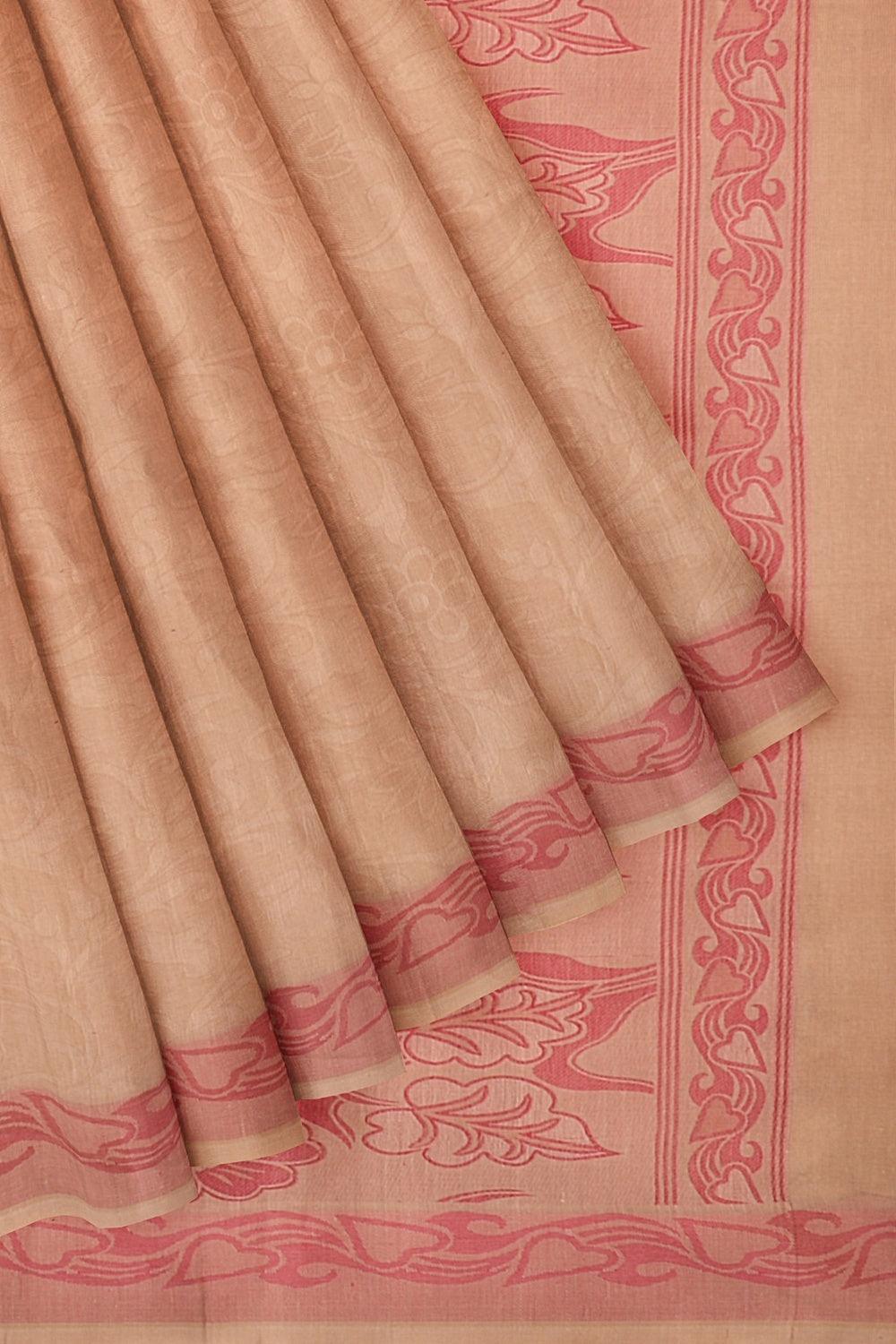 Coimbatore Cotton Emboss Saree Sandal Prashanti Sarees