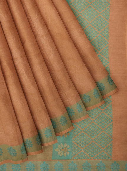 Coimbatore Cotton Emboss Saree - Sandal - {{ collection.title }} by Prashanti Sarees