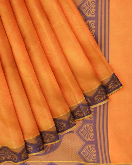 Coimbatore Cotton Emboss Saree - Yellow - {{ collection.title }} by Prashanti Sarees