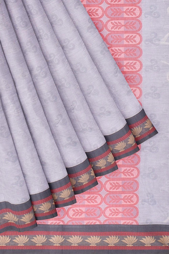 Coimbatore Cotton Fancy Emboss Saree - Grey - {{ collection.title }} by Prashanti Sarees