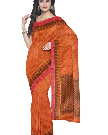 Coimbatore Cotton Fancy Emboss Saree - Orange - {{ collection.title }} by Prashanti Sarees