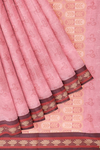 Coimbatore Cotton Fancy Emboss Saree - Pink
