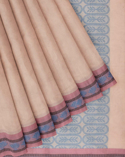 Coimbatore Cotton Fancy Emboss Saree - Sandal - {{ collection.title }} by Prashanti Sarees