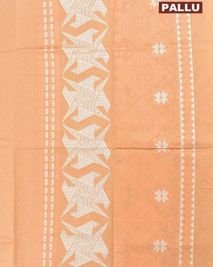 Coimbatore Cotton Khaki Saree with Copper and Silver Zari Woven Buttas and Zari Woven Border - {{ collection.title }} by Prashanti Sarees