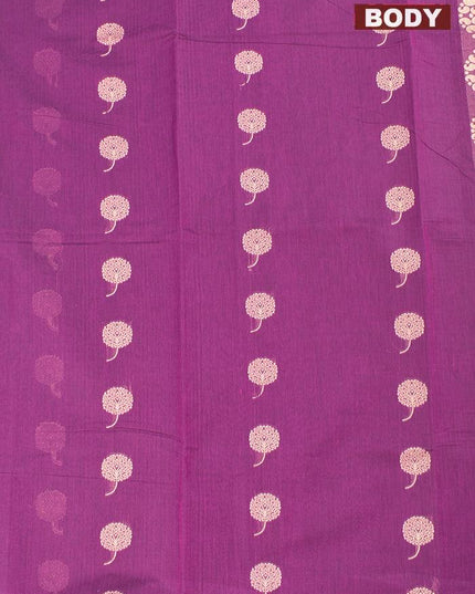 Coimbatore Cotton Magenta Saree with Thread Woven Buttas and Thread Woven Border - {{ collection.title }} by Prashanti Sarees