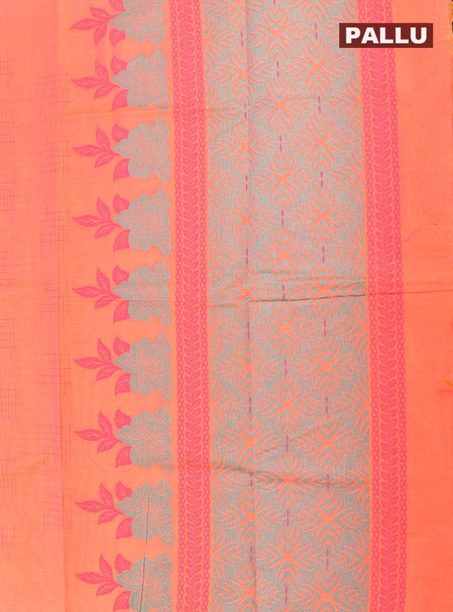 Coimbatore Cotton Orange Saree with Thread Woven Buttas and Simple Border - {{ collection.title }} by Prashanti Sarees