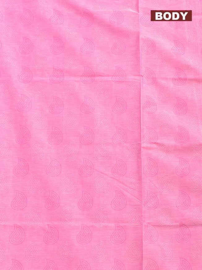 Coimbatore Cotton Pink Emboss Saree with Thread Woven Border - {{ collection.title }} by Prashanti Sarees