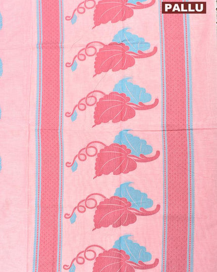 Coimbatore Cotton Pink Saree with Thread Woven Buttas and Simple Border - {{ collection.title }} by Prashanti Sarees