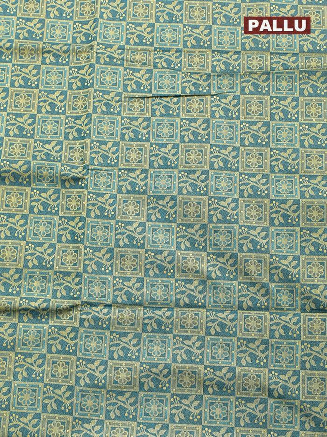 Coimbatore Cotton Rama Blue Emboss Saree with Thread Woven Border - {{ collection.title }} by Prashanti Sarees