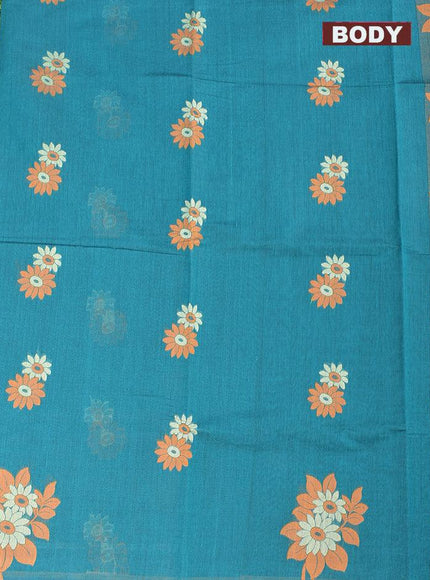 Coimbatore Cotton Rama Green Saree with Thread Woven Buttas and Simple Border - {{ collection.title }} by Prashanti Sarees