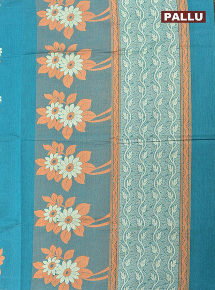 Coimbatore Cotton Rama Green Saree with Thread Woven Buttas and Simple Border - {{ collection.title }} by Prashanti Sarees