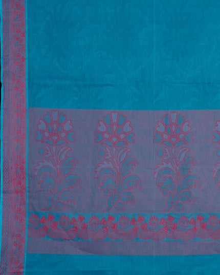 coimbatore Cotton Saree - Blue - {{ collection.title }} by Prashanti Sarees