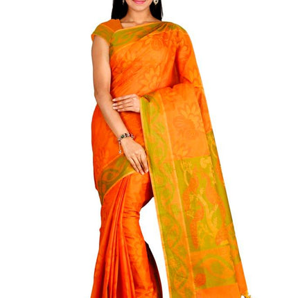 Coimbatore Cotton Saree - Orange - {{ collection.title }} by Prashanti Sarees