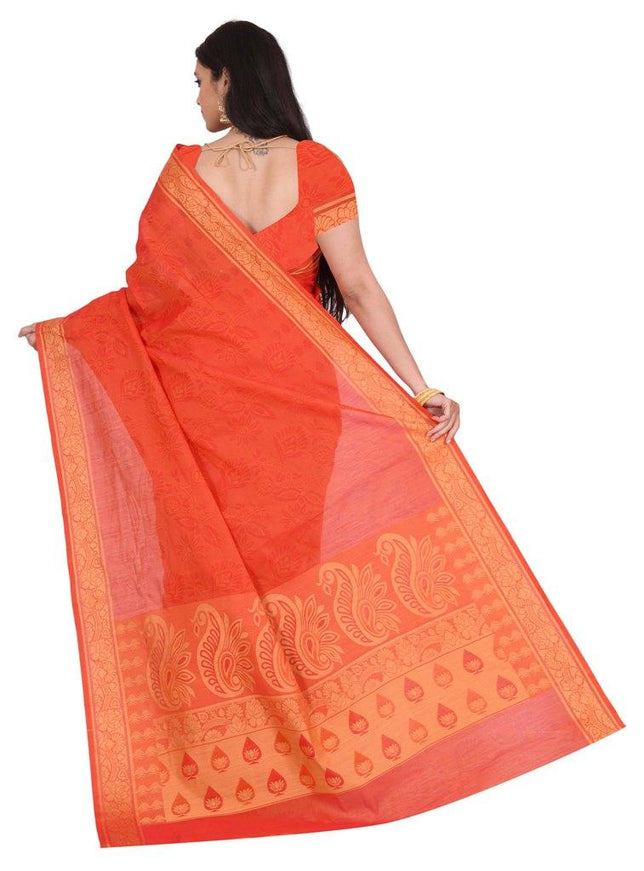 coimbatore Cotton Saree - Red - {{ collection.title }} by Prashanti Sarees