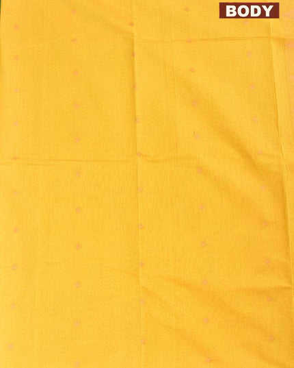 Coimbatore Cotton Yellow Saree with Copper Zari Woven Buttas and Zari Woven Border - {{ collection.title }} by Prashanti Sarees