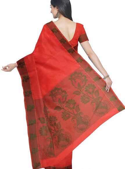 Coimbatore Emboss Cotton Saree - Orange - {{ collection.title }} by Prashanti Sarees