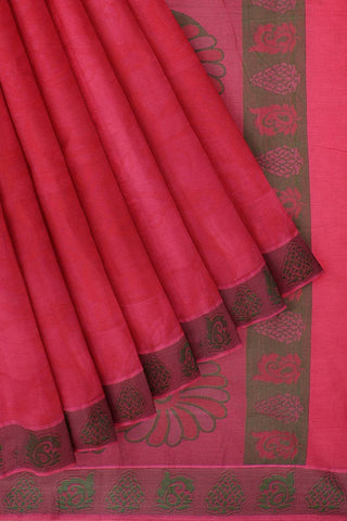 Coimbatore Emboss Cotton Saree - Rose Pink