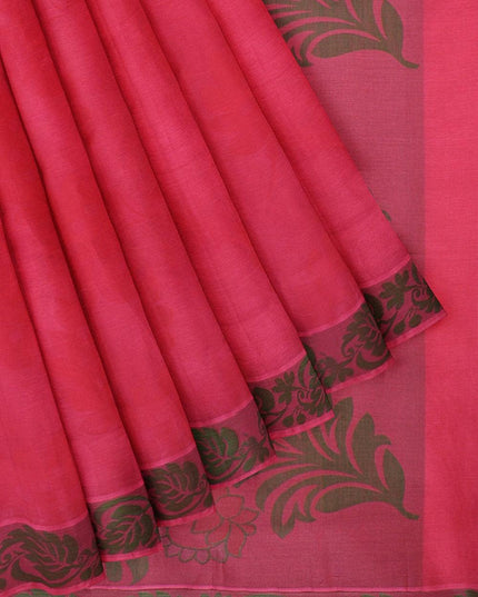 Coimbatore Emboss Cotton Saree - Rose Pink - {{ collection.title }} by Prashanti Sarees