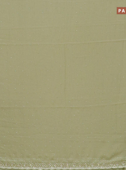 Designer georgette saree beige with allover stone & beaded work - {{ collection.title }} by Prashanti Sarees