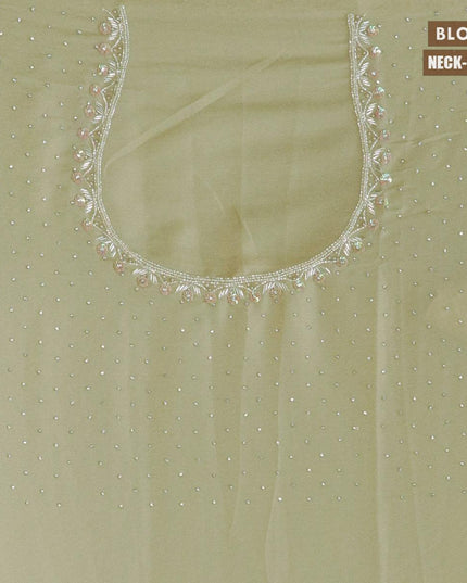 Designer georgette saree beige with allover stone & beaded work - {{ collection.title }} by Prashanti Sarees