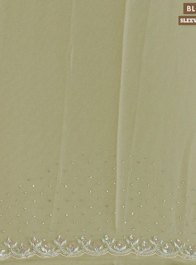 Designer georgette saree beige with allover stone & beaded work - {{ collection.title }} by Prashanti Sarees