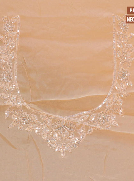 Designer georgette saree pale orange with allover chamki & beaded work - {{ collection.title }} by Prashanti Sarees