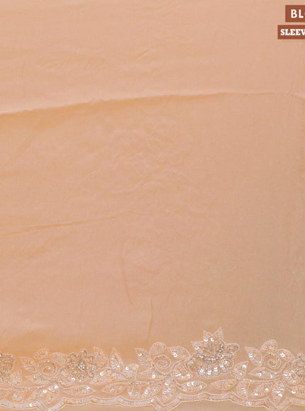 Designer georgette saree pale orange with allover chamki & beaded work - {{ collection.title }} by Prashanti Sarees