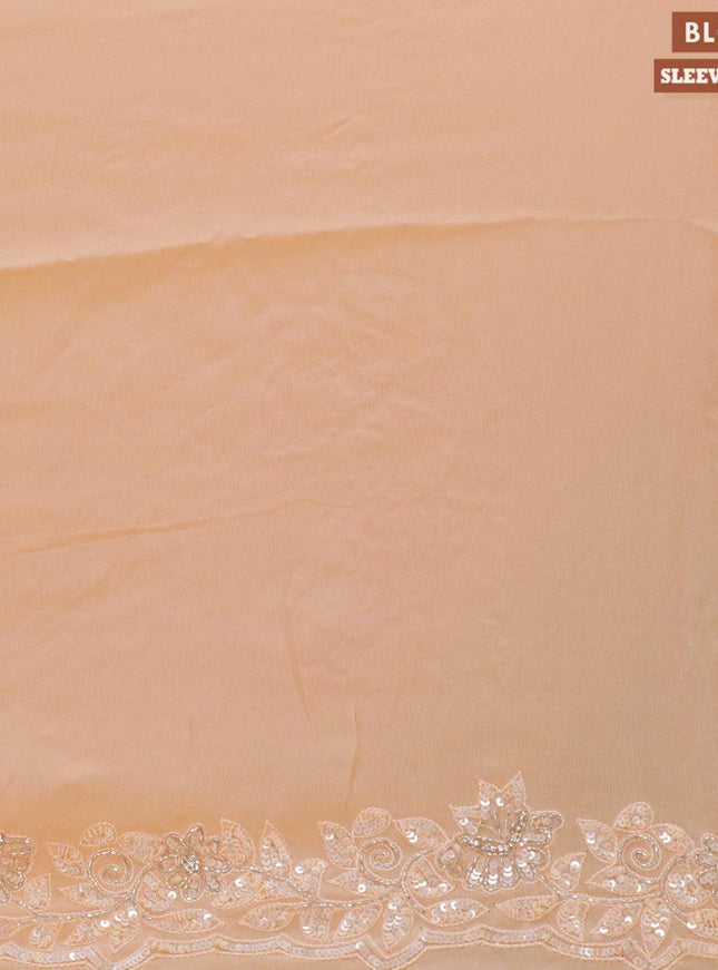 Designer georgette saree pale orange with allover chamki & beaded work - {{ collection.title }} by Prashanti Sarees