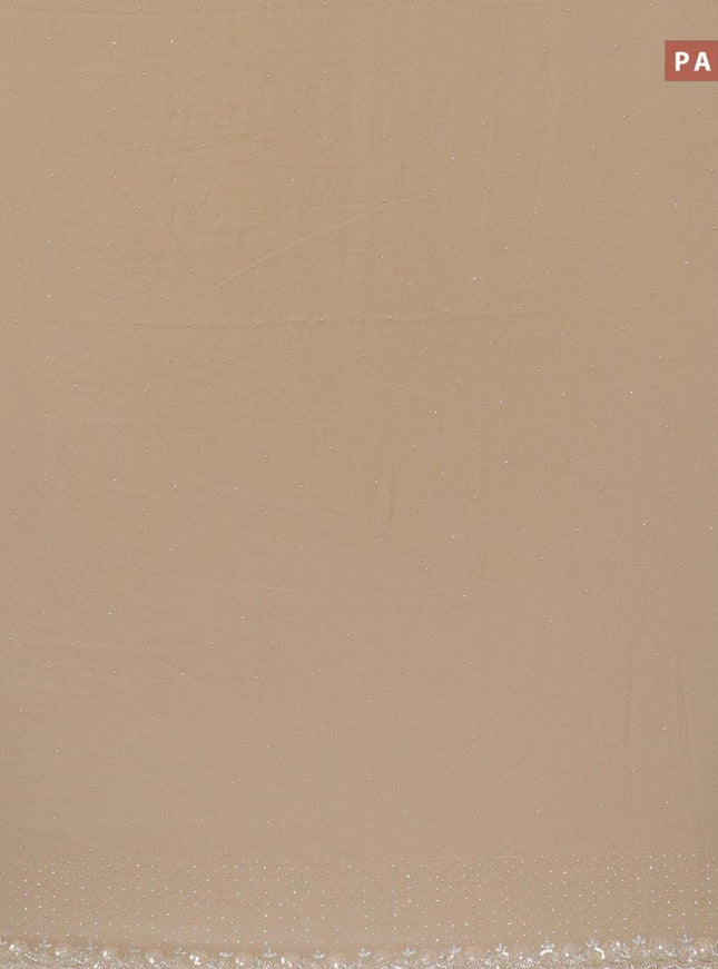 Designer georgette saree pastel peach with allover stone & zardosi work - {{ collection.title }} by Prashanti Sarees