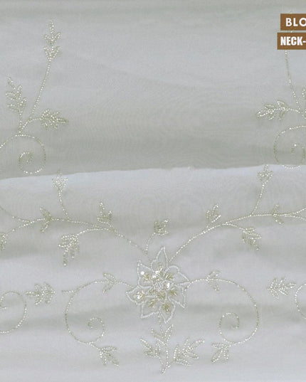 Designer satin silk saree grey with allover chamki & zardosi work - {{ collection.title }} by Prashanti Sarees
