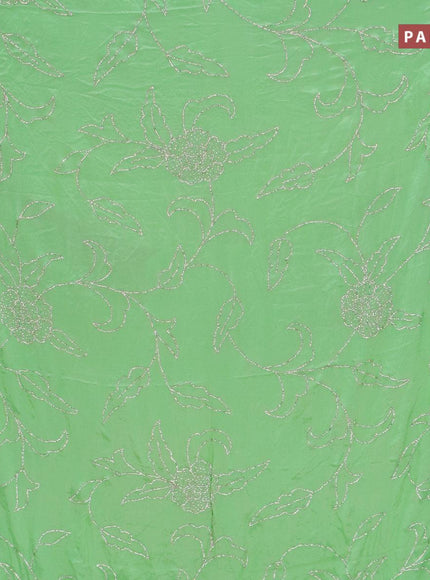 Designer satin silk saree light green with allover stone work - {{ collection.title }} by Prashanti Sarees