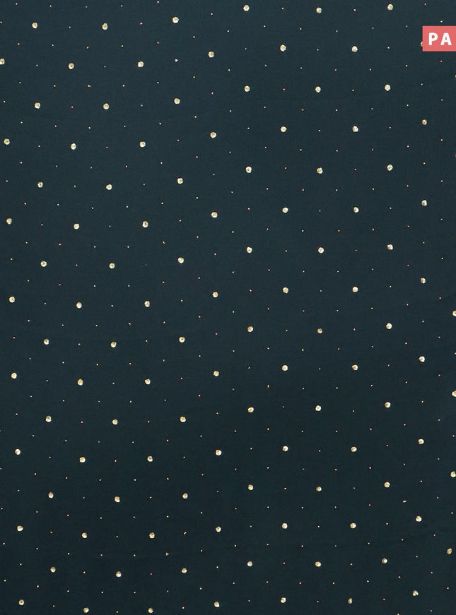 Designer semi chiffon saree peacock blue with allover chamki & zardosi work - {{ collection.title }} by Prashanti Sarees