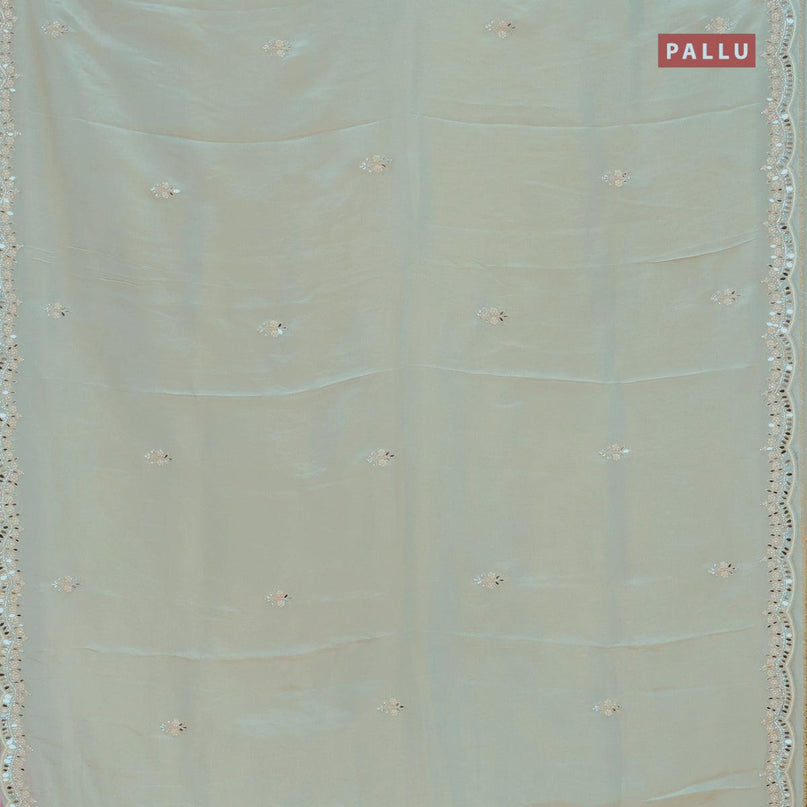 Designer semi georgette saree grey shade with stone & mirror work - {{ collection.title }} by Prashanti Sarees