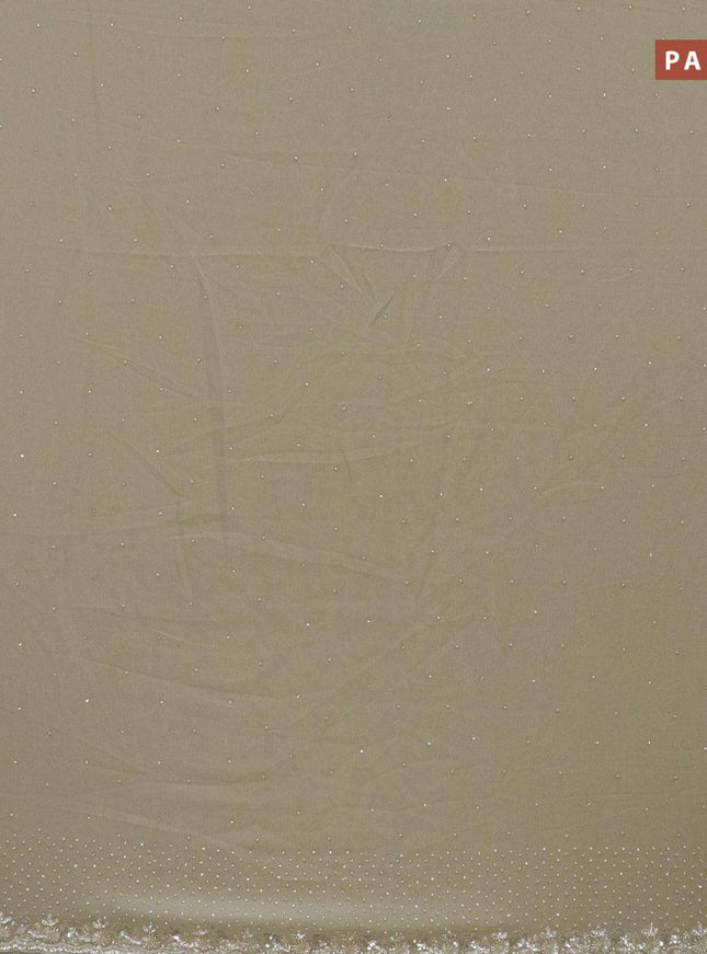 Designer semi georgette saree pastel grey with allover stone & zardosi work - {{ collection.title }} by Prashanti Sarees