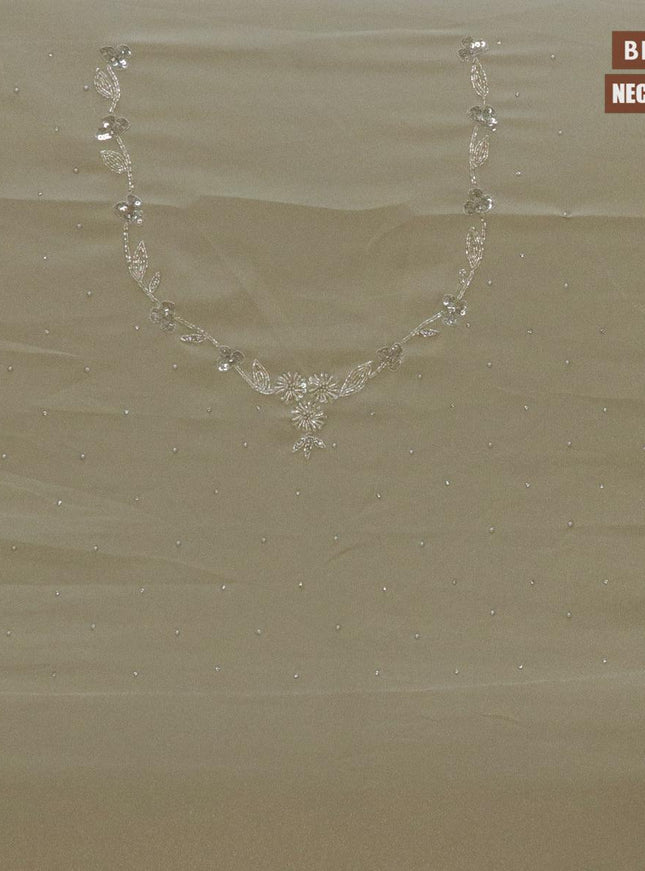 Designer semi georgette saree pastel grey with allover stone & zardosi work - {{ collection.title }} by Prashanti Sarees