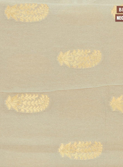 Designer semi georgette saree pastel grey with allover zari woven buttas & stone work - {{ collection.title }} by Prashanti Sarees