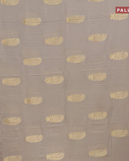 Designer semi georgette saree pastel grey with zari woven buttas & stone work - {{ collection.title }} by Prashanti Sarees