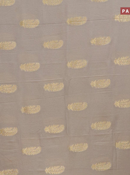 Designer semi georgette saree pastel grey with zari woven buttas & stone work - {{ collection.title }} by Prashanti Sarees