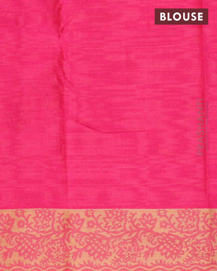 Dhakai cotton saree dual shade of pink shade and pink with allover self emboss and thread woven border - {{ collection.title }} by Prashanti Sarees