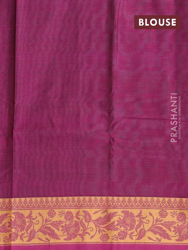 Dhakai cotton saree teal green and purple with thread woven buttas and thread woven border - {{ collection.title }} by Prashanti Sarees