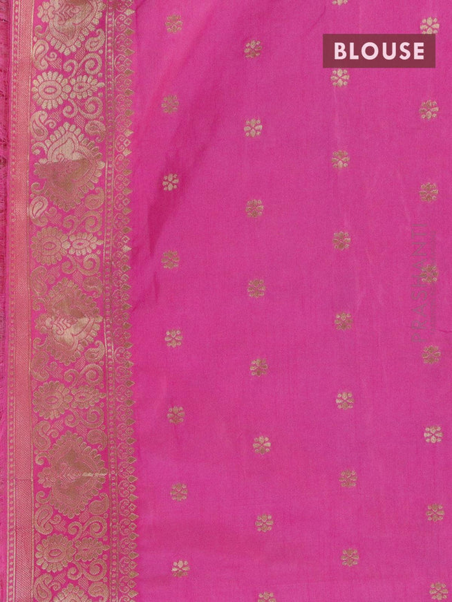 Dola silk Saree pink with allover zari woven buttas and zari woven border - {{ collection.title }} by Prashanti Sarees