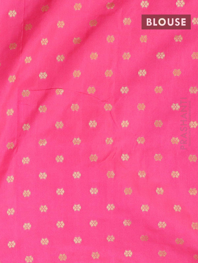 Dola silk Saree pink with floral zari woven buttas and zari woven border - {{ collection.title }} by Prashanti Sarees