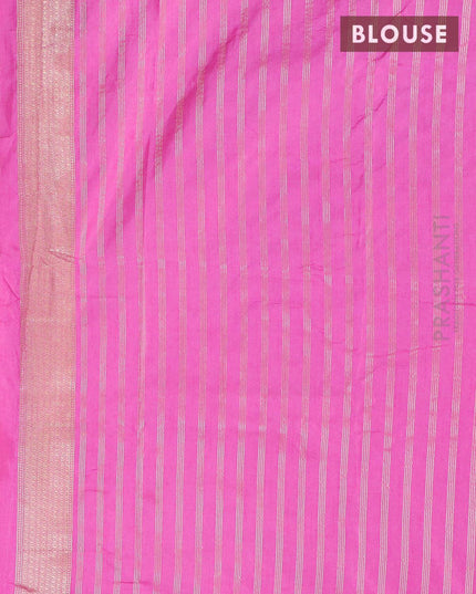 Dola silk Saree pink with zari woven zig zag pattern and floral zari woven border - {{ collection.title }} by Prashanti Sarees