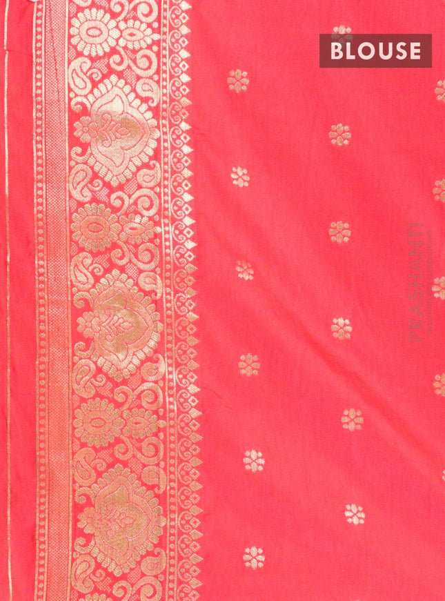 Dola silk Saree red with allover zari woven buttas and zari woven border - {{ collection.title }} by Prashanti Sarees