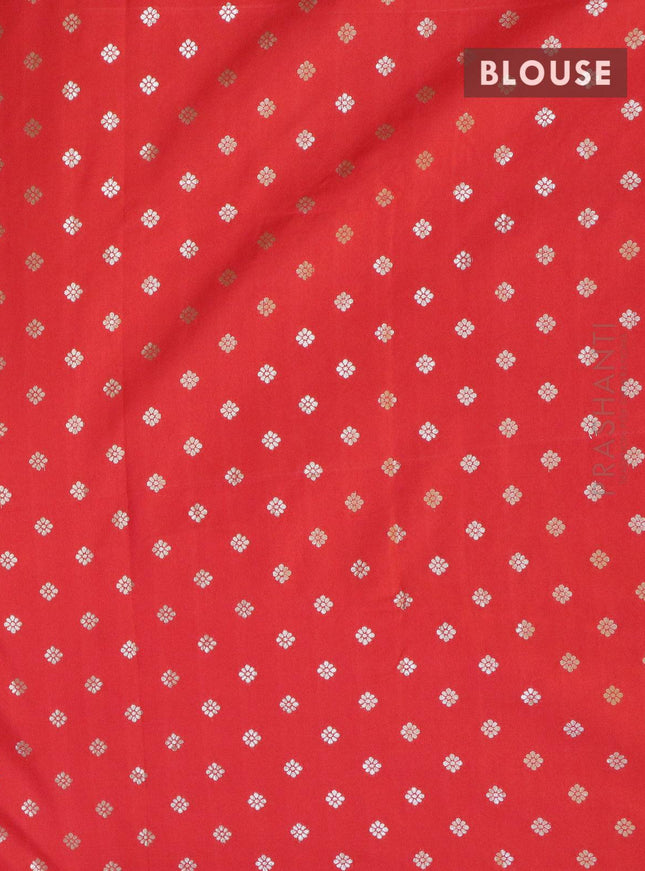 Dola silk Saree red with zari woven buttas and zari woven border - {{ collection.title }} by Prashanti Sarees