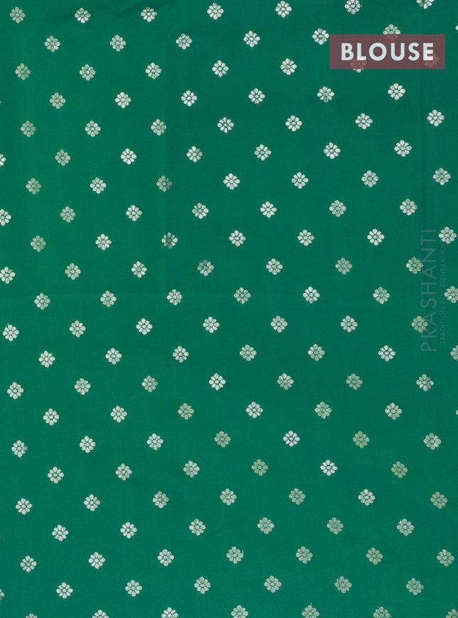 Dola silk Saree teal green with zari woven buttas and zari woven border - {{ collection.title }} by Prashanti Sarees