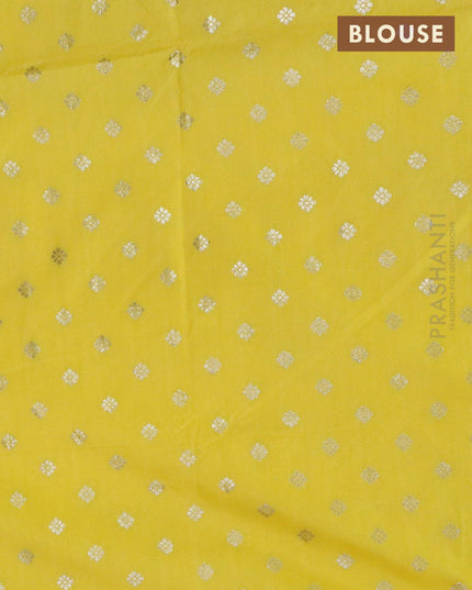 Dola silk Saree yellow with zari woven buttas and zari woven border - {{ collection.title }} by Prashanti Sarees